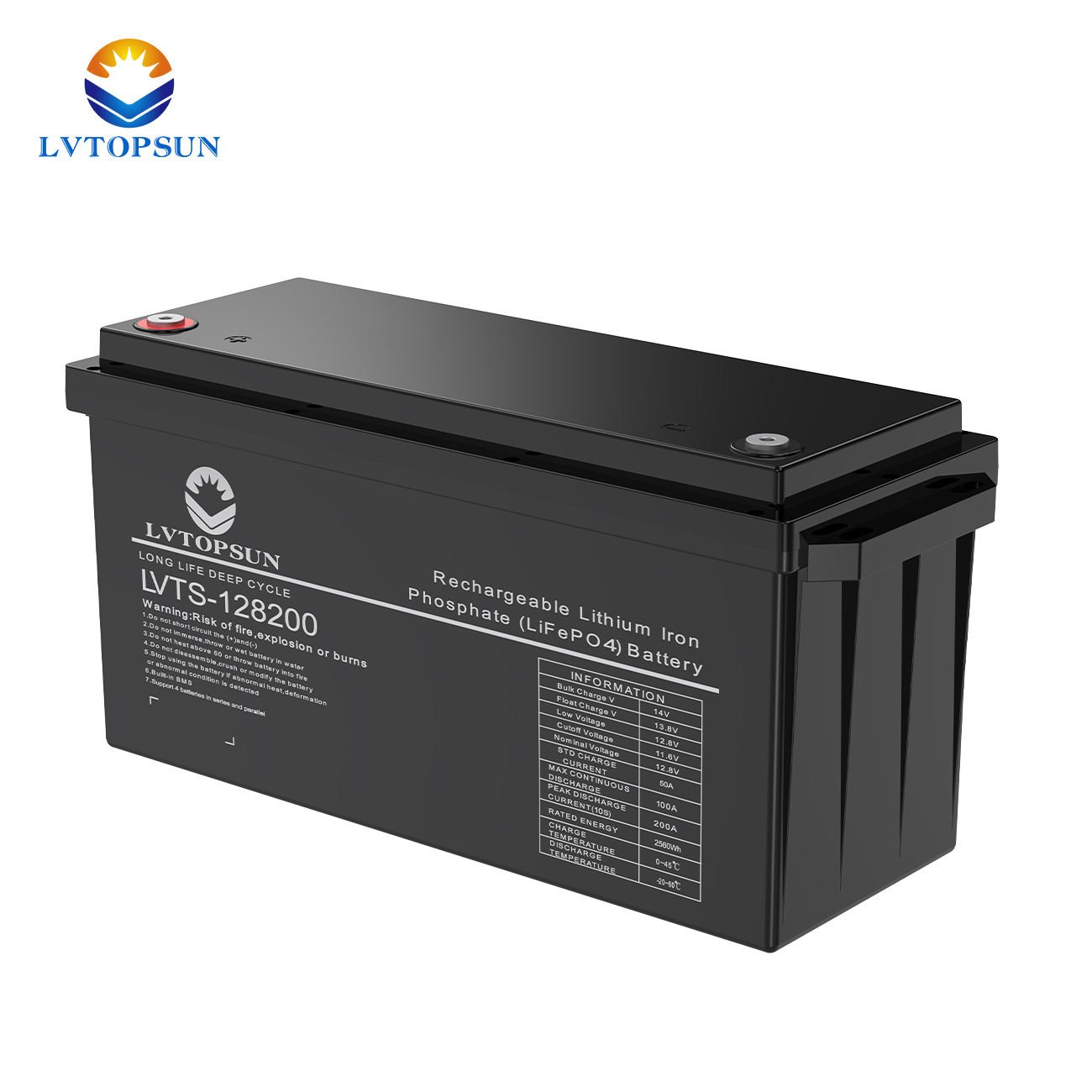 LVTOPSUN 12.8V 200Ah Lithium Battery