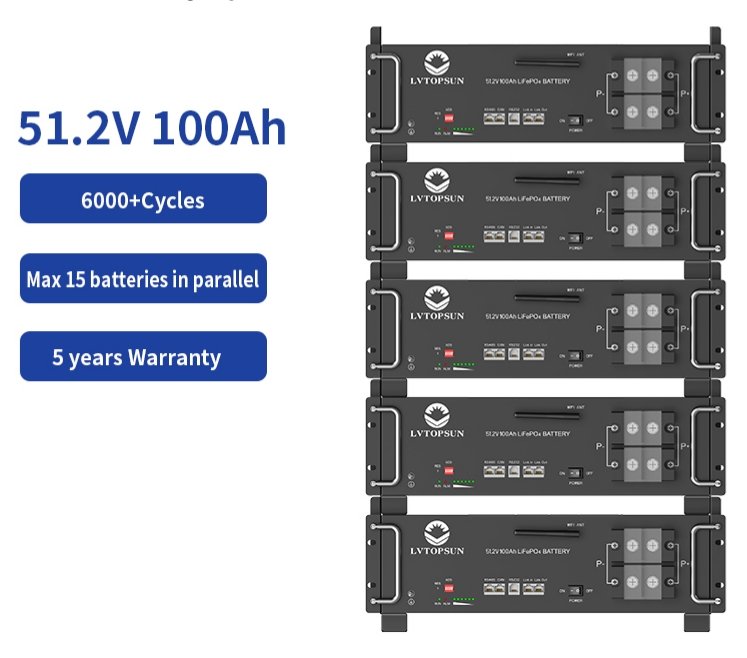 LVTOPSUN LVTS-512100-NS 51.2V 100Ah Rack Battery